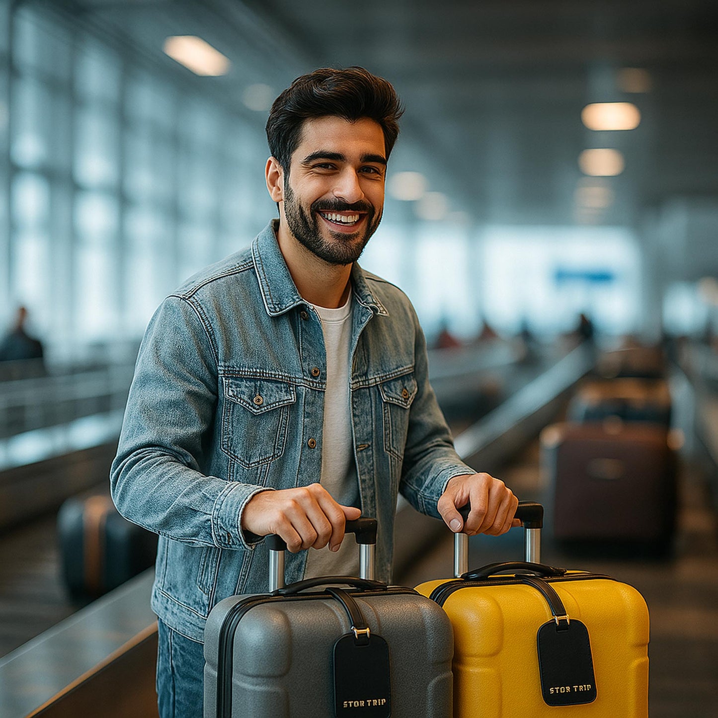 Premium vegan leather luggage tags