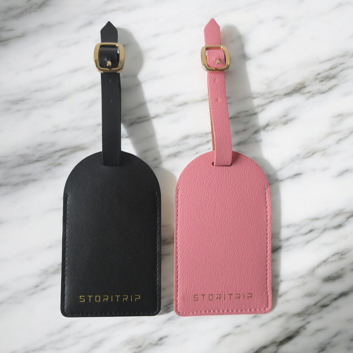 Premium vegan leather luggage tags