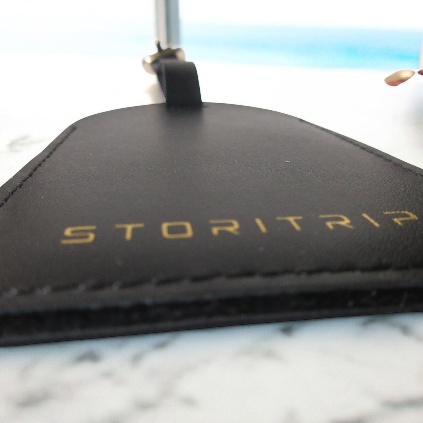Premium vegan leather luggage tags