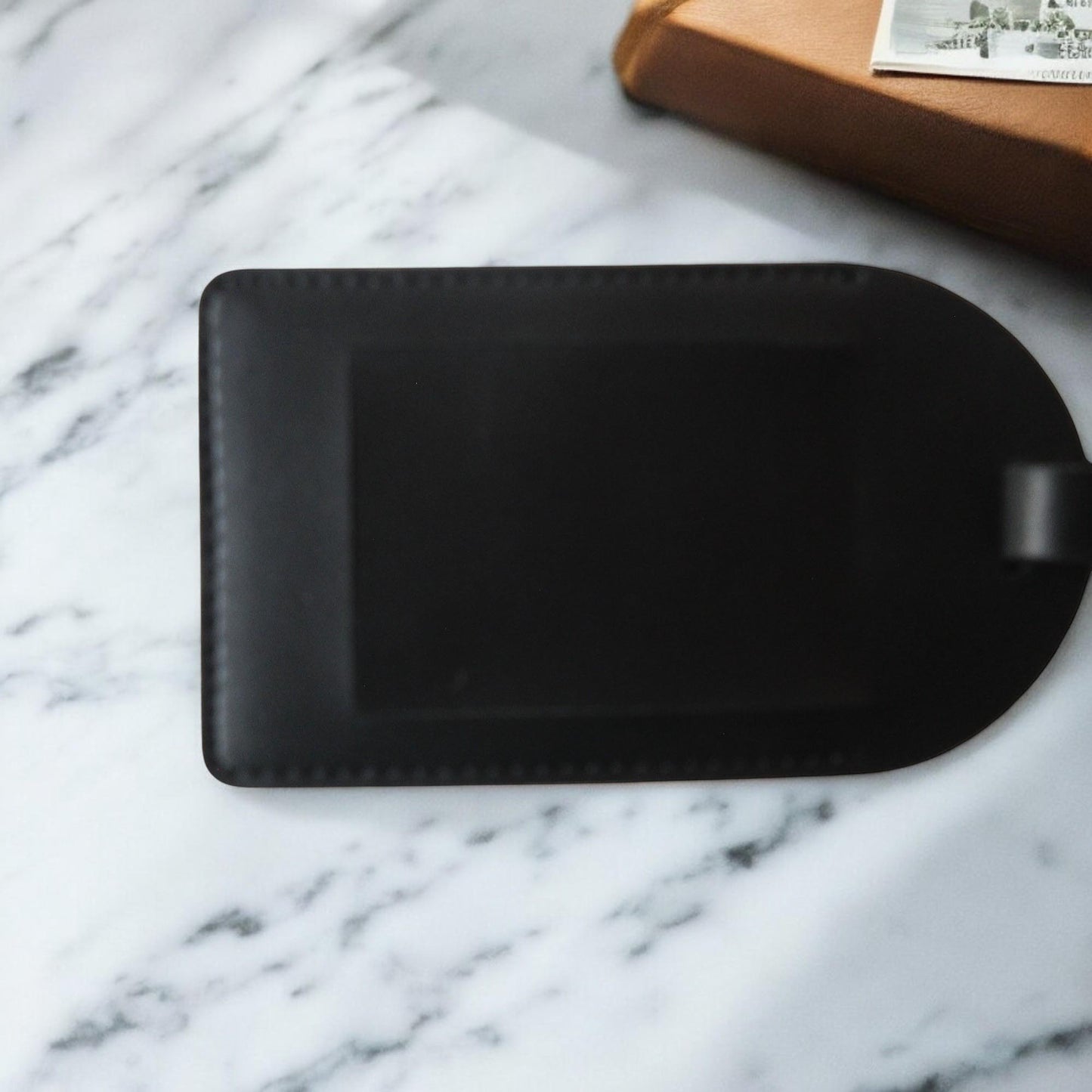Premium vegan leather luggage tags