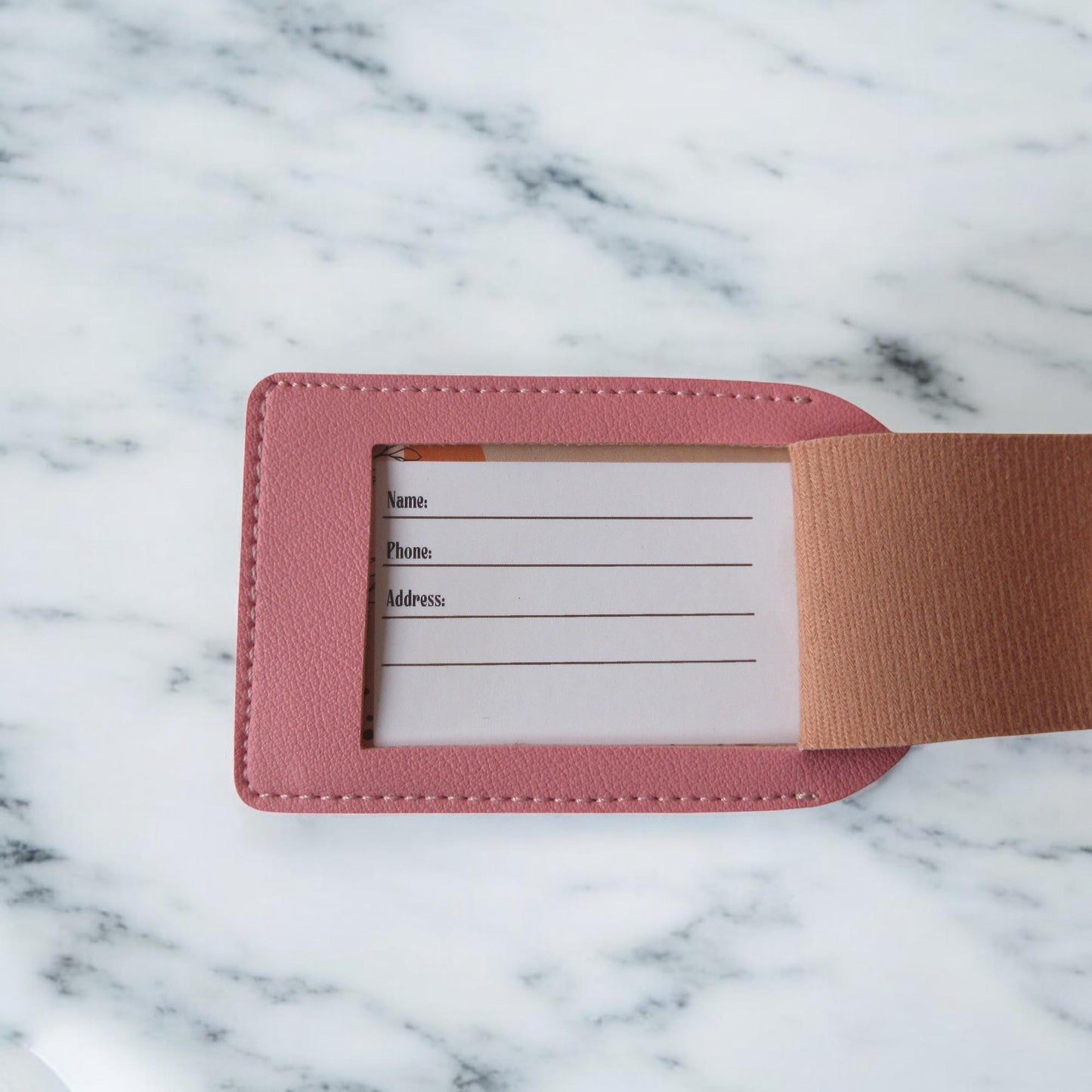 Premium vegan leather luggage tags